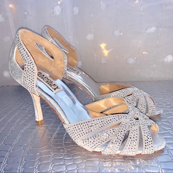Crystal Embellished Badgley Mischka Heels - Picture 1 of 7